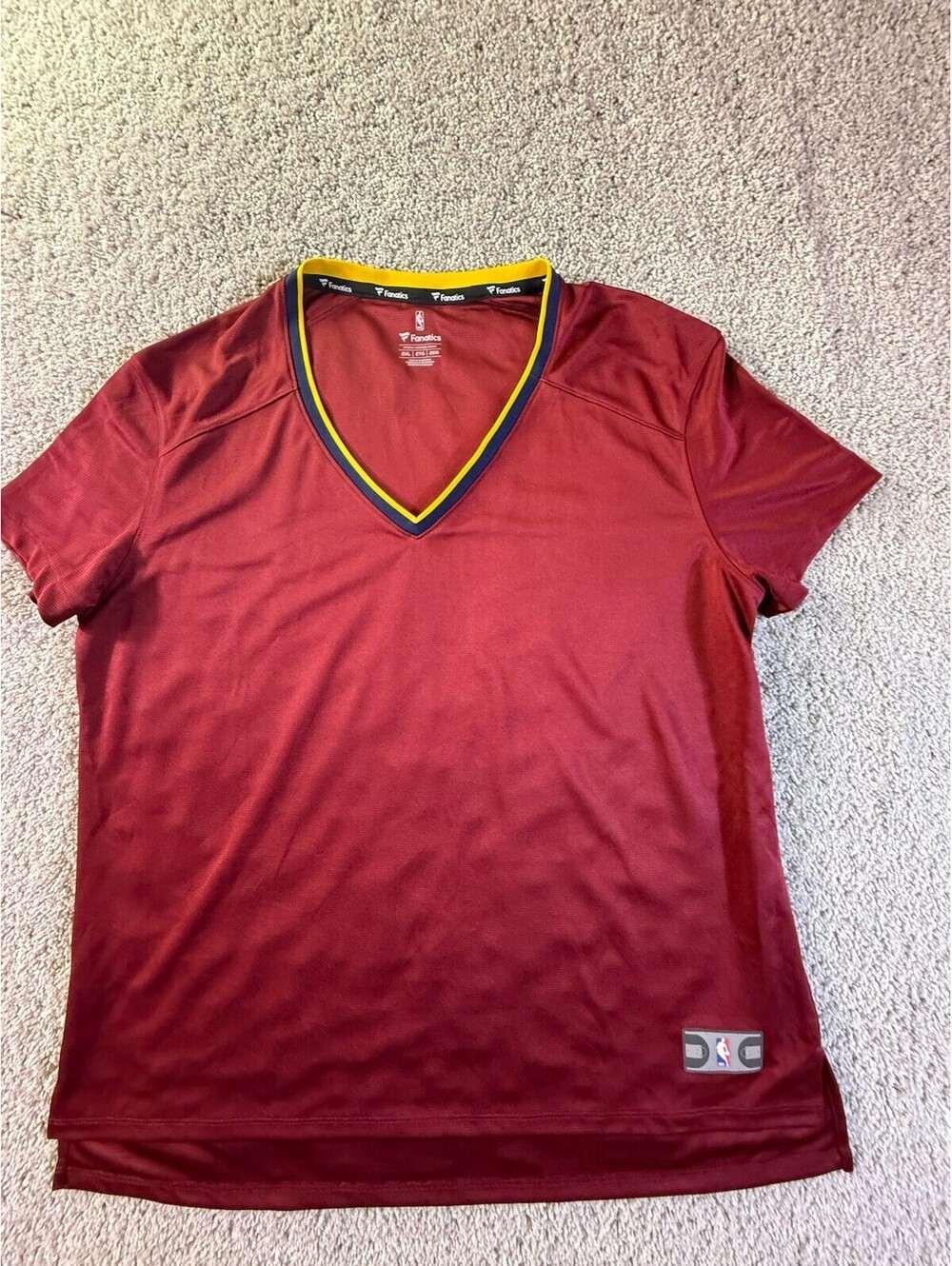 Fanatics NBA Shirt Size 2XL Burgundy Short Sleeve